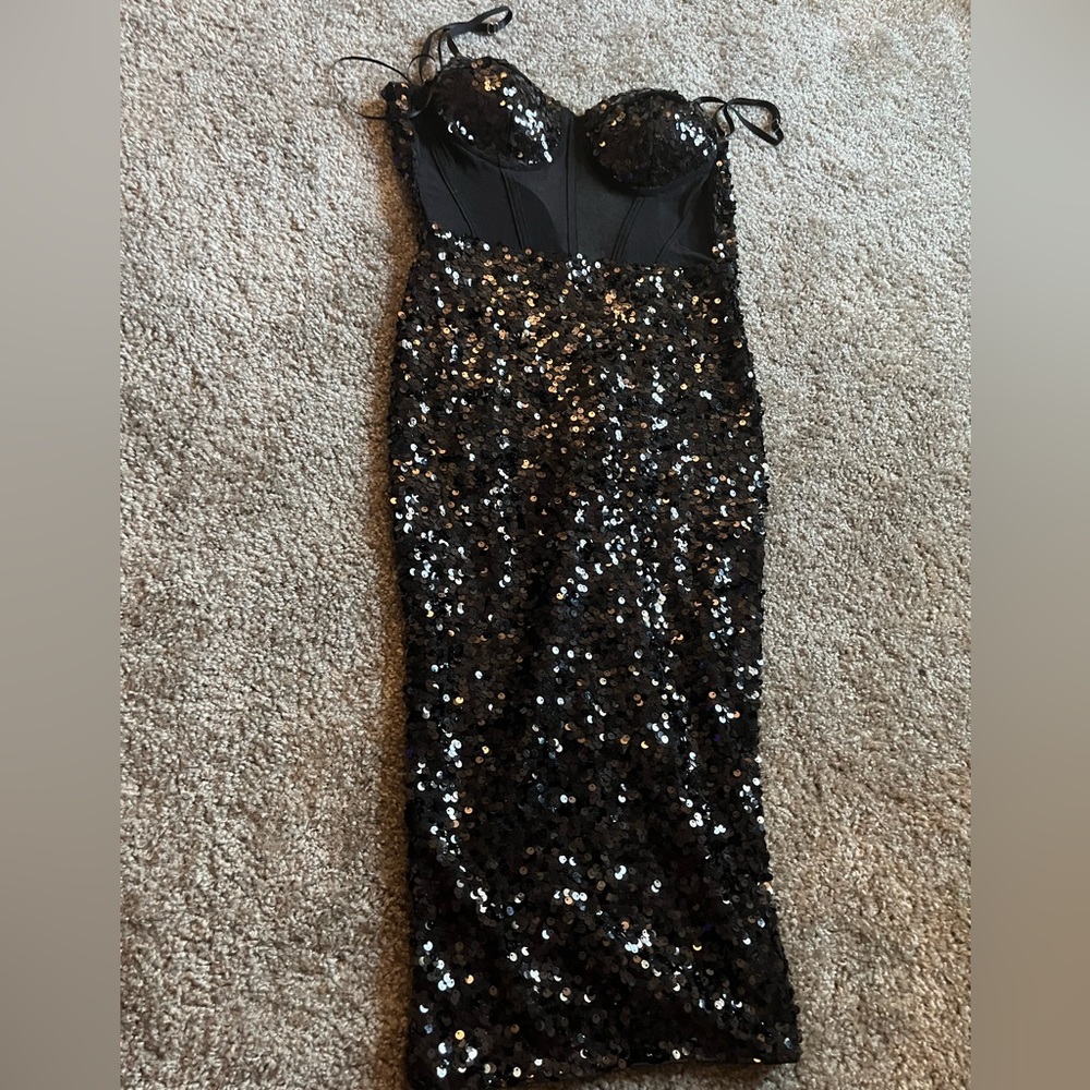 Elegant Black Sequin Dress